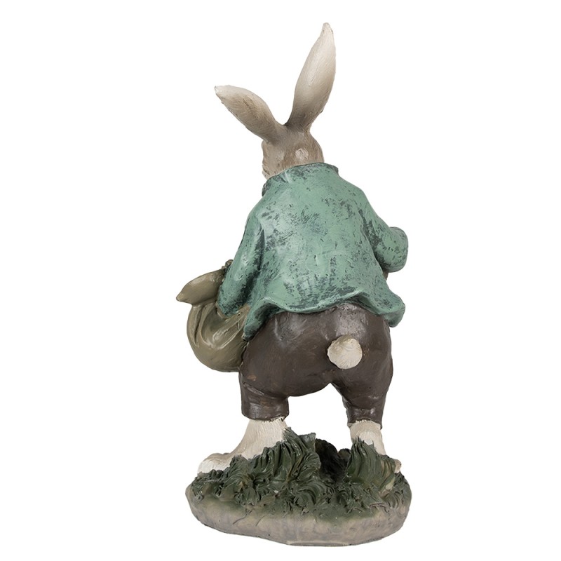 Clayre & Eef Figur Kaninchen 32 cm Braun Grün Polyresin
