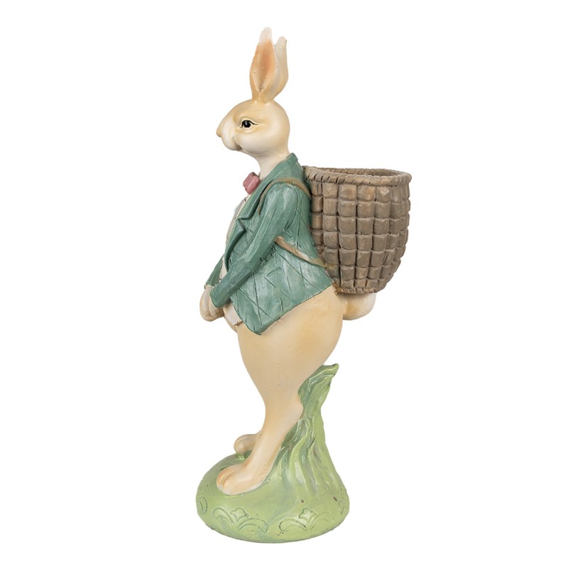 Clayre & Eef Figurine Rabbit 30 cm Brown Green Polyresin