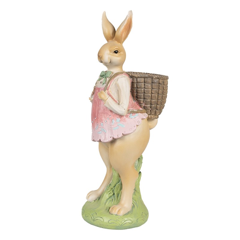 Clayre & Eef Figurine Rabbit 31 cm Brown Pink Polyresin