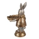 Clayre & Eef Decorative Bowl Rabbit 11x9x15 cm Gold colored Plastic Oval