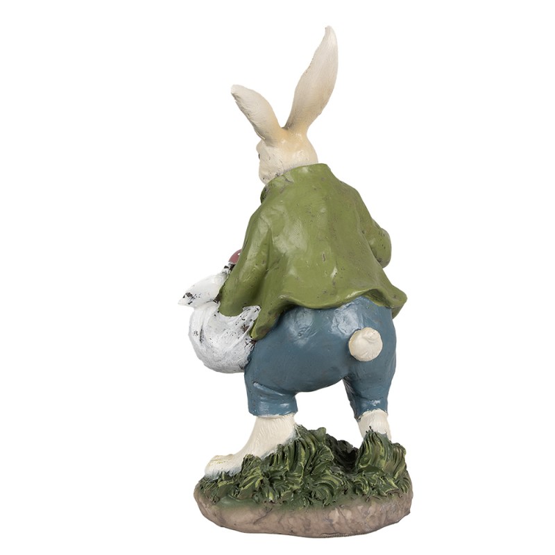 Clayre & Eef Figur Kaninchen 32 cm Beige Grün Polyresin