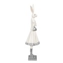 Clayre & Eef Statuetta Coniglio 32 cm Bianco Color argento Poliresina