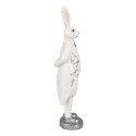 Clayre & Eef Figurine Lapin 30 cm Blanc Couleur argent Polyrésine