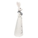 Clayre & Eef Statuetta Coniglio 30 cm Bianco Color argento Poliresina