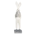 Clayre & Eef Statuetta Coniglio 36 cm Bianco Color argento Poliresina
