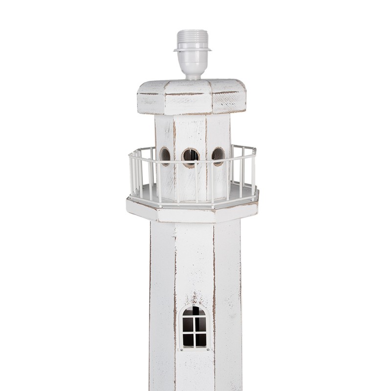 Clayre & Eef Stehlampe Leuchtturm 23x23x140 cm Weiß Holz