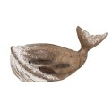 Clayre & Eef Decorative Figurine Whale 21 cm Brown White Wood