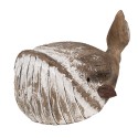 Clayre & Eef Decoratie Beeld Walvis 21 cm Bruin Wit Hout