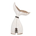 Clayre & Eef Figurine décorative Baleine 45 cm Blanc Marron Bois