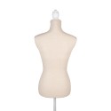 Clayre & Eef Adjustable Female Mannequin 37x22x168 cm Beige White Wood Textile