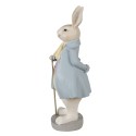 Clayre & Eef Figurine Rabbit 12x9x26 cm Beige Blue Polyresin