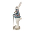 Clayre & Eef Figur Kaninchen 32 cm Weiß Blau Polyresin