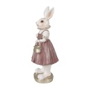 Clayre & Eef Figur Kaninchen 27 cm Weiß Rosa Polyresin