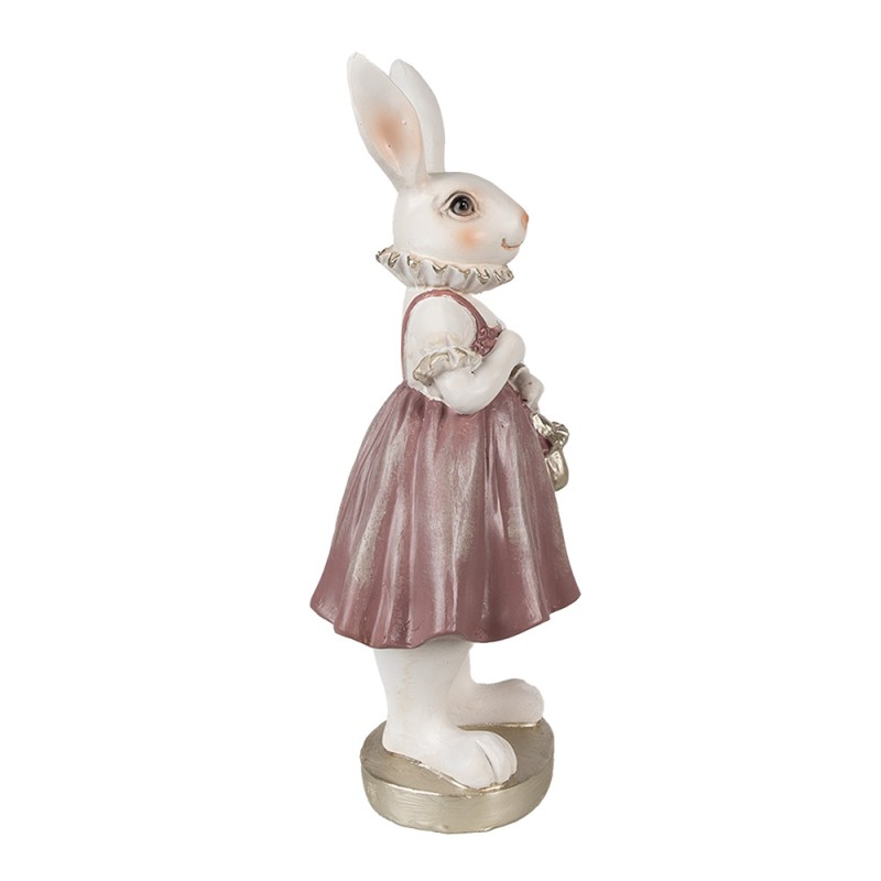 Clayre & Eef Figurine Rabbit 27 cm White Pink Polyresin