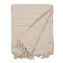 Clayre & Eef Plaid  125x150 cm Beige Katoen Strepen