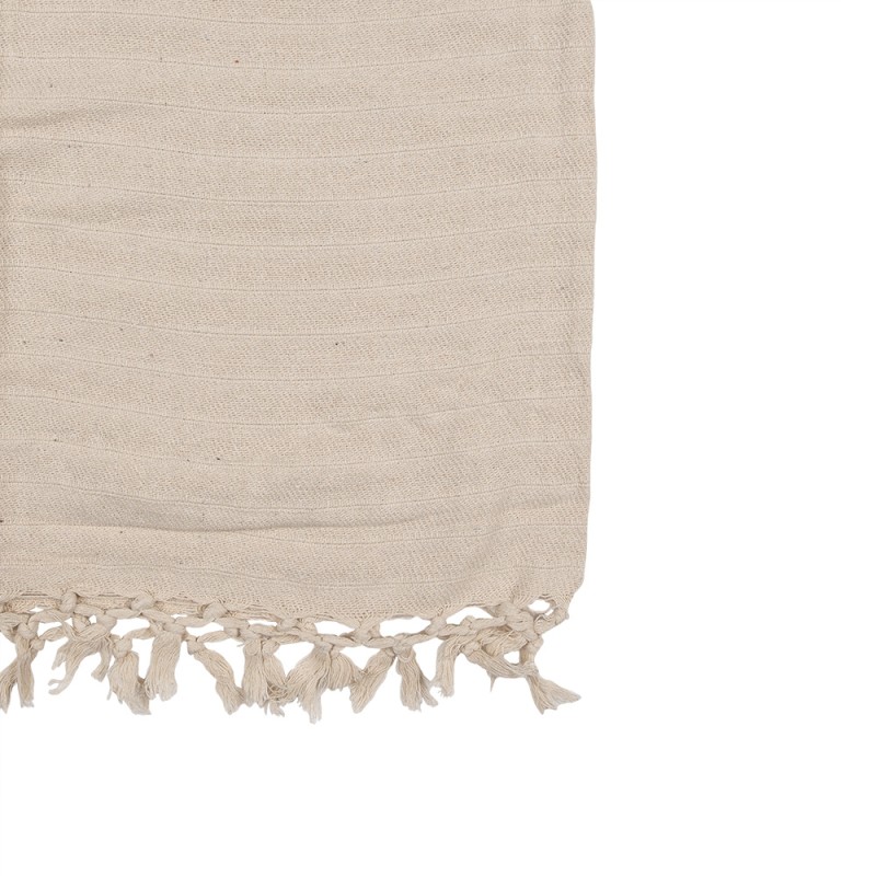 Clayre & Eef Couverture 125x150 cm Beige Coton Rayures