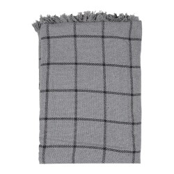 Clayre & Eef Plaid  125x150 cm Grijs Katoen Strepen