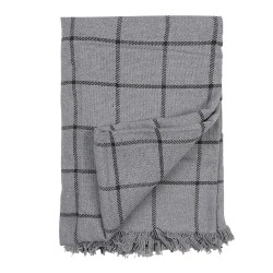 Clayre & Eef Plaid  125x150 cm Grijs Katoen Strepen