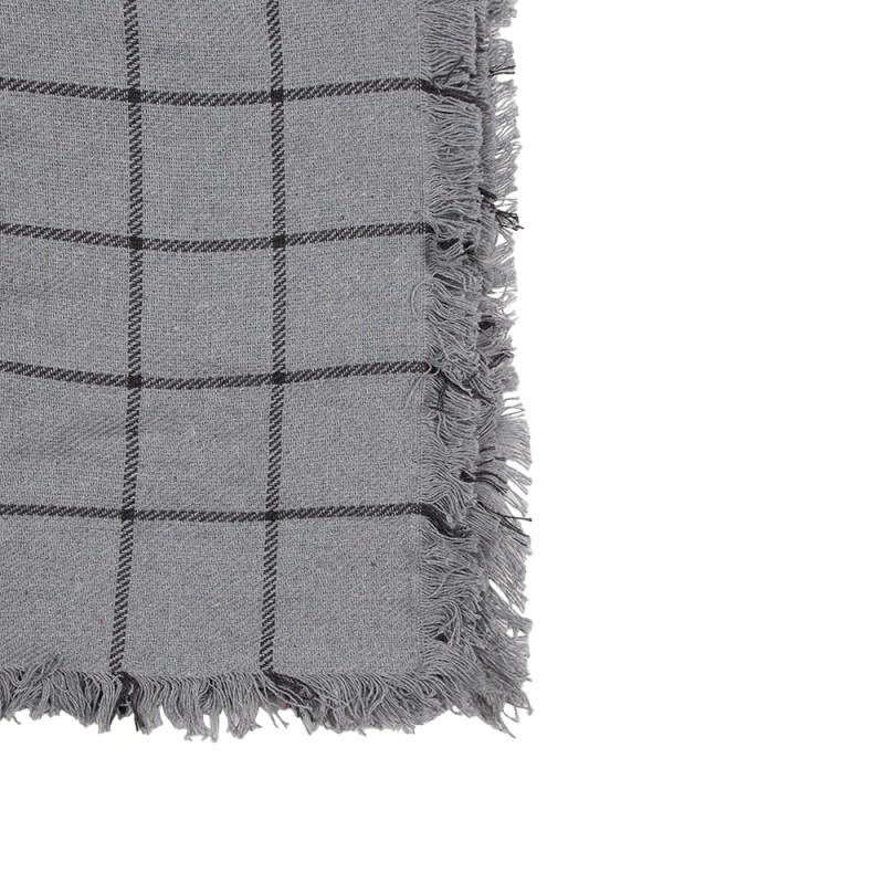 Clayre & Eef Tagesdecke 125x150 cm Grau Baumwolle Streifen