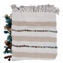 Clayre & Eef Throw Blanket 125x150 cm Beige Cotton Stripes