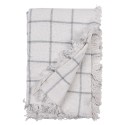 Clayre & Eef Couverture 125x150 cm Blanc Gris Coton Rayures