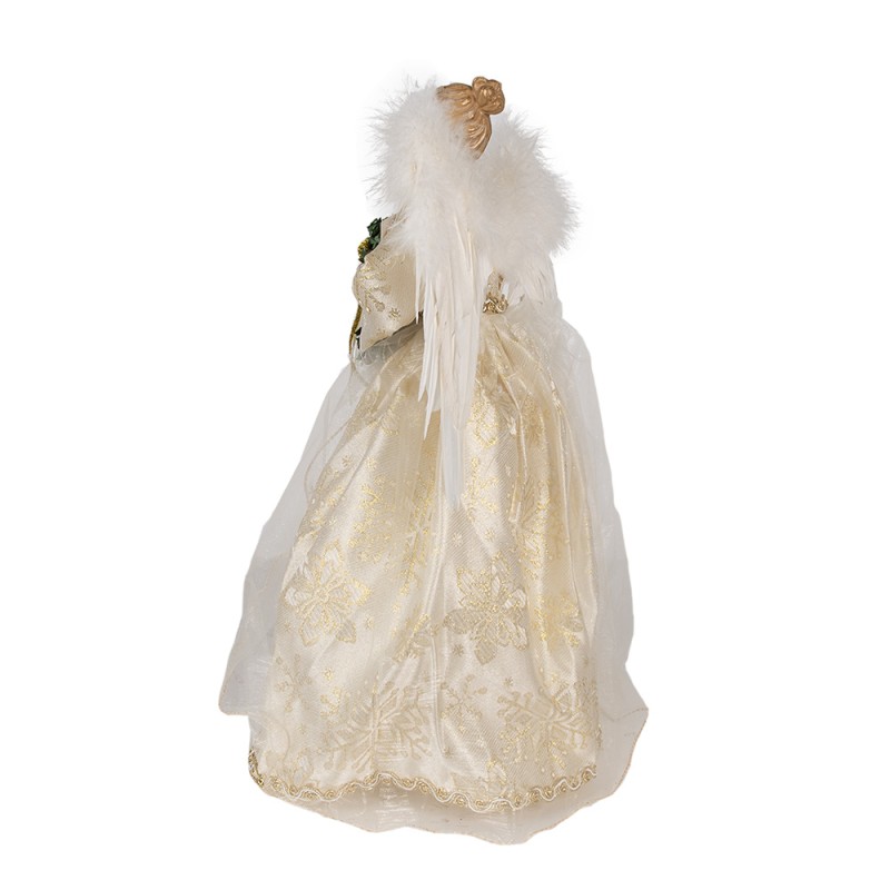 Clayre & Eef Christmas Decoration Angel 46 cm White Textile on Plastic
