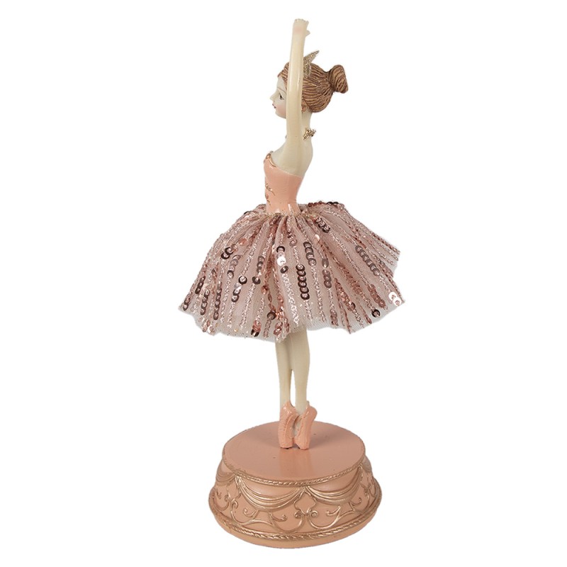Clayre & Eef Music box Ballerina Ø 11x29 cm Pink Polyresin
