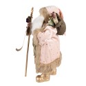 Clayre & Eef Figur Weihnachtsmann 47 cm Rosa Goldfarbig Kunststoff