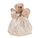 Clayre & Eef Christmas Decoration Bear 25 cm Beige Gold colored Fabric