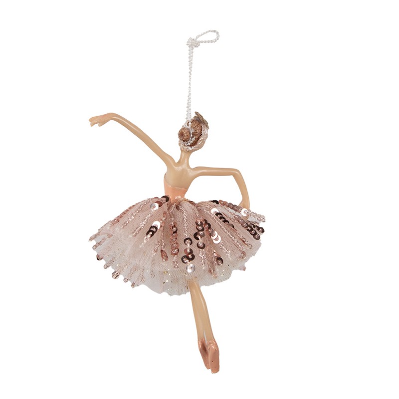 Clayre & Eef Ornamento Natalizio Ballerina  15 cm Rosa Poliresina