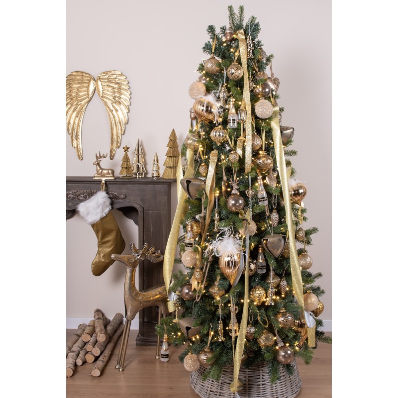 Clayre & Eef Figurine Christmas Tree 16 cm Gold colored Porcelain