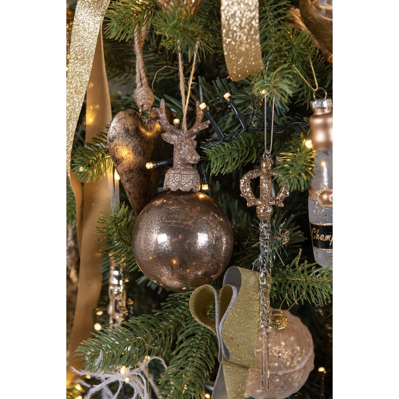 Clayre & Eef Christmas Ornament Icicle 20 cm Gold colored Glass