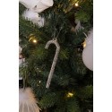 Clayre & Eef Christmas Ornament Candy Cane 14 cm Silver colored Glass