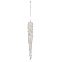 Clayre & Eef Christmas Ornament Icicle 19 cm Silver colored Glass