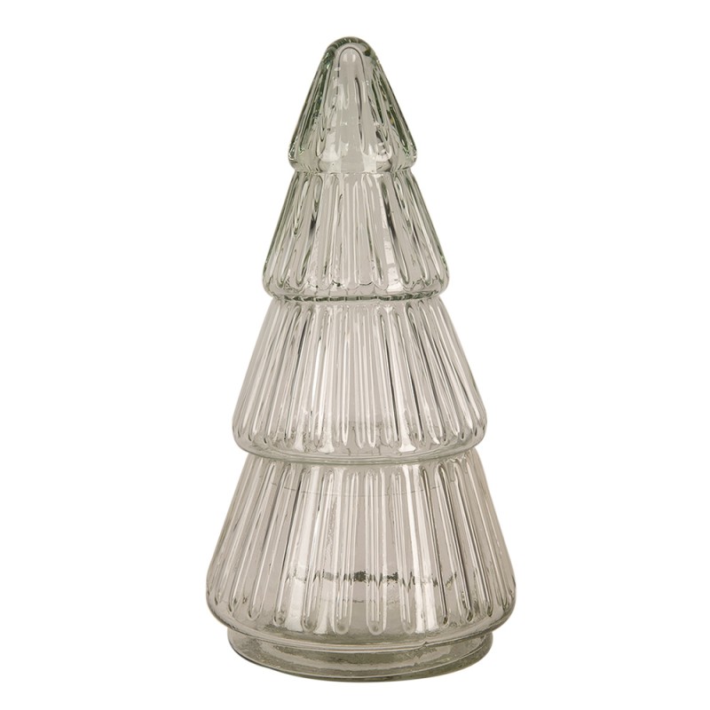 Clayre & Eef Pot en verre Sapin de Noël  Ø 11x21 cm Transparent Verre