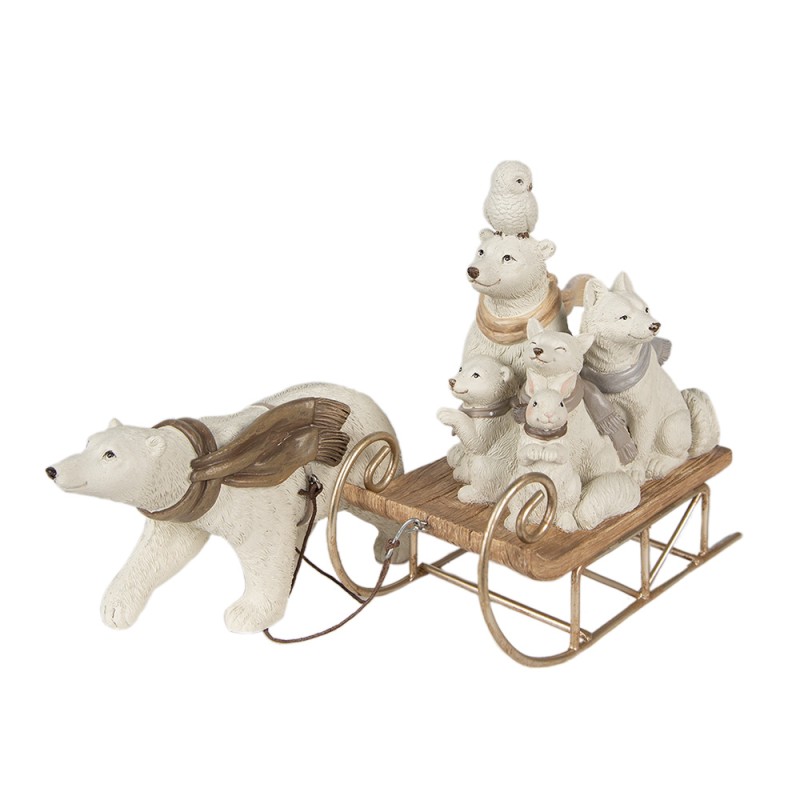 Clayre & Eef Figurine Animals 30x8x15 cm White Polyresin