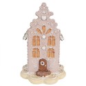 Clayre & Eef Casa di pan di zenzero 20 cm Rosa Poliresina