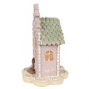 Clayre & Eef Casa di pan di zenzero 20 cm Rosa Poliresina