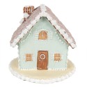 Clayre & Eef Casa di pan di zenzero 12 cm Blu Poliresina