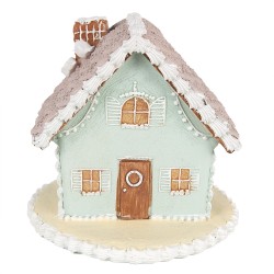 Clayre & Eef Casa di pan di zenzero 12 cm Blu Poliresina