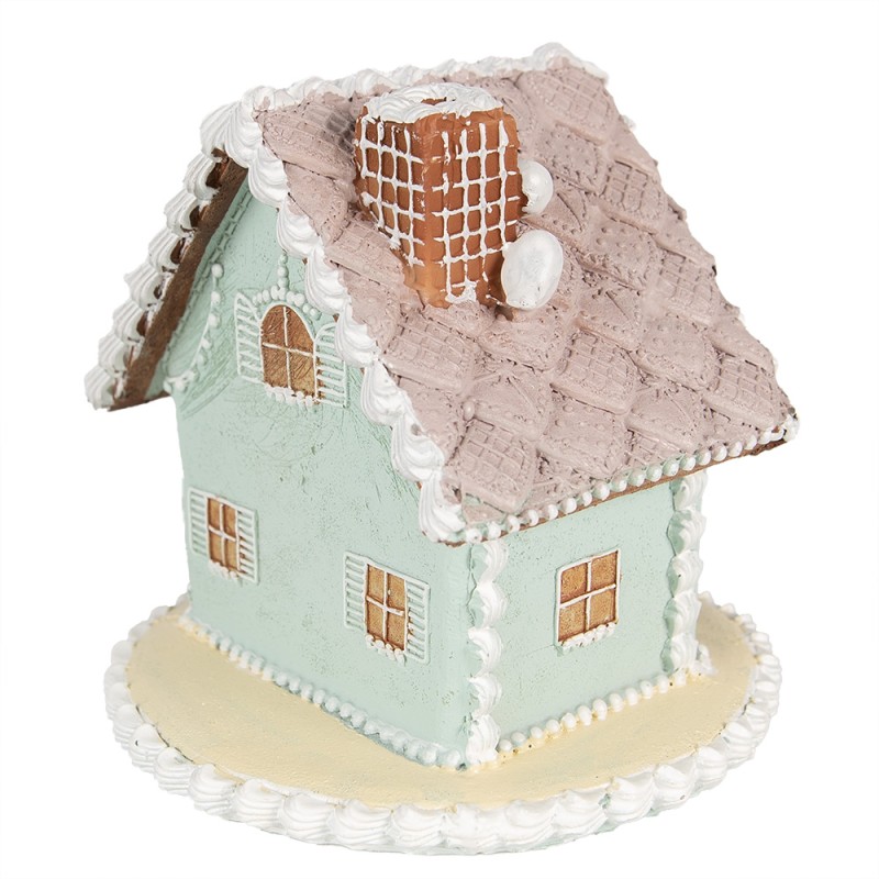 Clayre & Eef Casa di pan di zenzero 12 cm Blu Poliresina