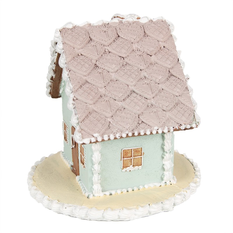 Clayre & Eef Decoratie Beeld Huis 12 cm Blauw Polyresin