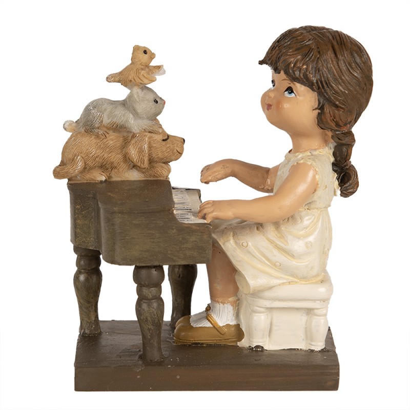 Clayre & Eef Figurine Girl 10 cm Brown Polyresin