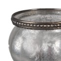 Clayre & Eef Teelichthalter Ø 9x6 cm Silberfarbig Glas