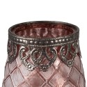 Clayre & Eef Tealight Holder Ø 9x11 cm Pink Glass