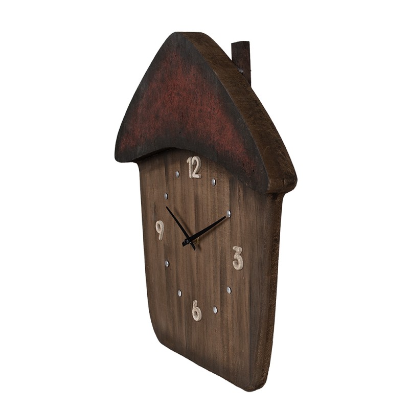 Clayre & Eef Wall Clock 37x4x40 cm Brown Wood