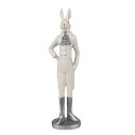 Clayre & Eef Statuetta Coniglio 40 cm Bianco Poliresina