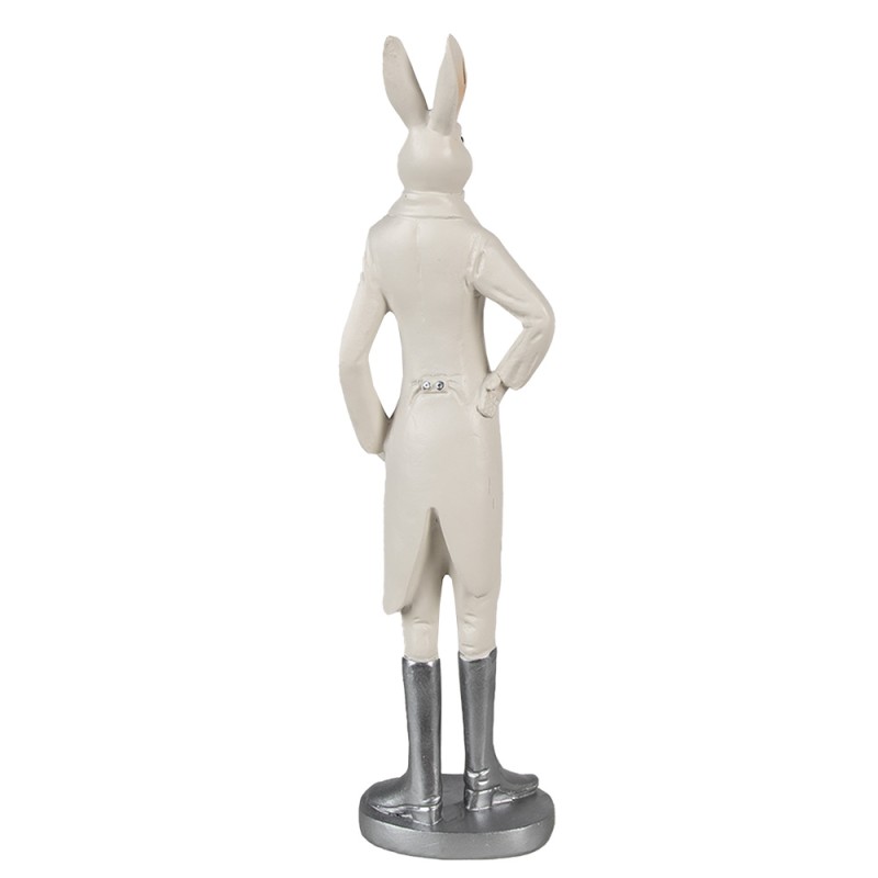 Clayre & Eef Figurine Lapin 40 cm Blanc Polyrésine