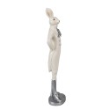Clayre & Eef Figurine Lapin 40 cm Blanc Polyrésine