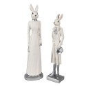 Clayre & Eef Statuetta Coniglio 41 cm Bianco Poliresina